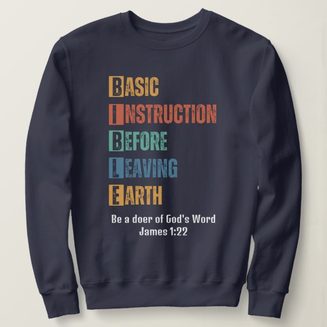 BIBLE Basic Instruction Innan du Lämnar jorden T Shirt (Design framsida)