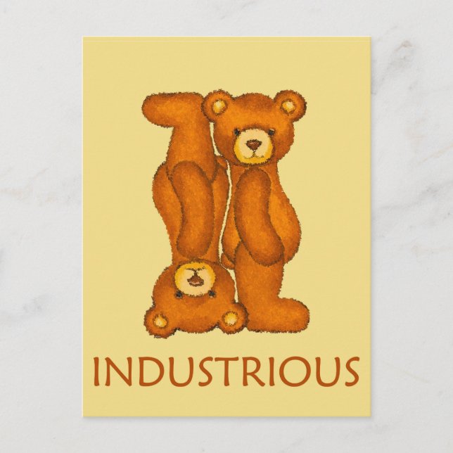 Bible Bears ~ Industrious Scripture Vykort (Framsida)