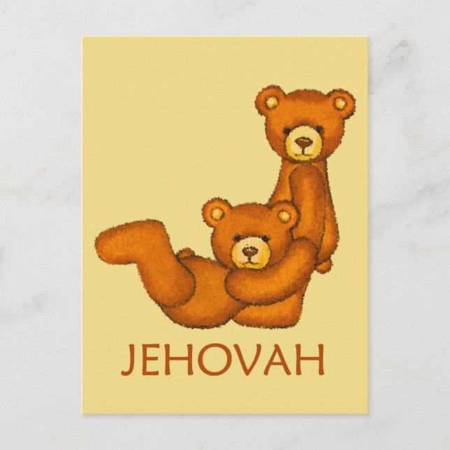 Bible Bears ~  Jehovah Scripture Vykort (Framsida)