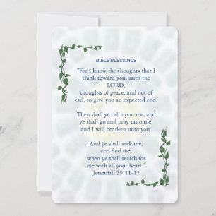 BIBLE BLESSINGS Jeremiah 29 Promise Card Tack Kort