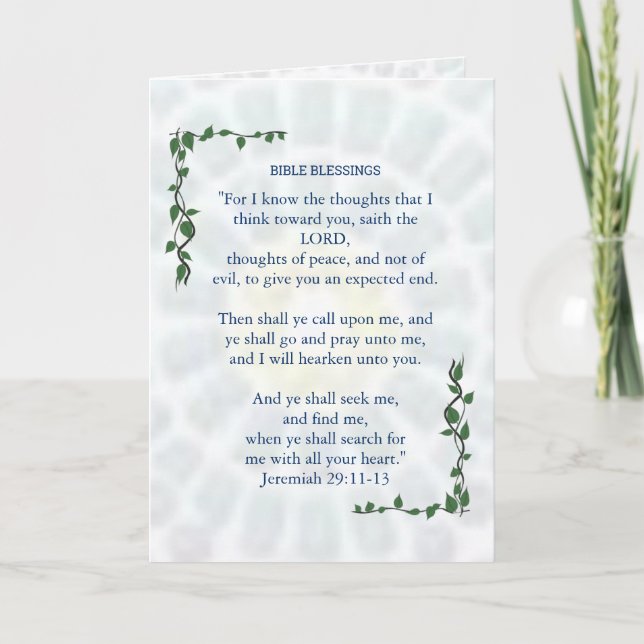 BIBLE BLESSINGS Jeremiah 29 Promise Card Tack Kort (Framsida)
