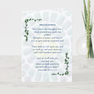 BIBLE BLESSINGS Jeremiah 29 Promise Card Tack Kort