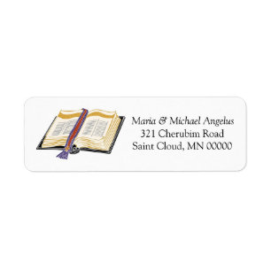 Bible Bookmark Church Bröllop Returadress Etikett