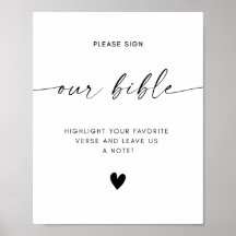 Bible Bröllop Guestbook-tecken