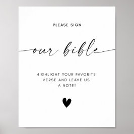 Bible Bröllop Guestbook-tecken Poster