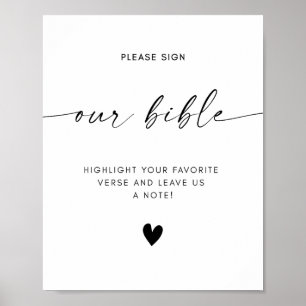 Bible Bröllop Guestbook-tecken Poster