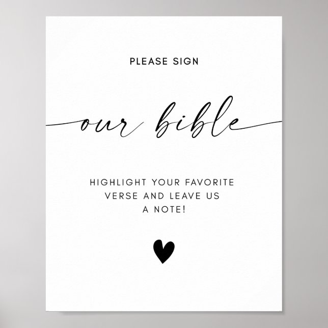 Bible Bröllop Guestbook-tecken Poster (Framsidan)