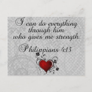 Bible Christian Verse Philippians 4:13 Vykort