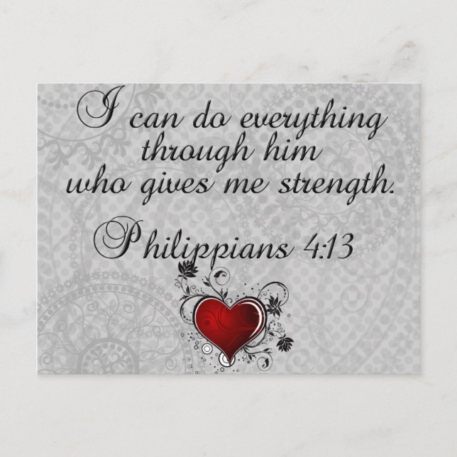 Bible Christian Verse Philippians 4:13 Vykort (Framsida)