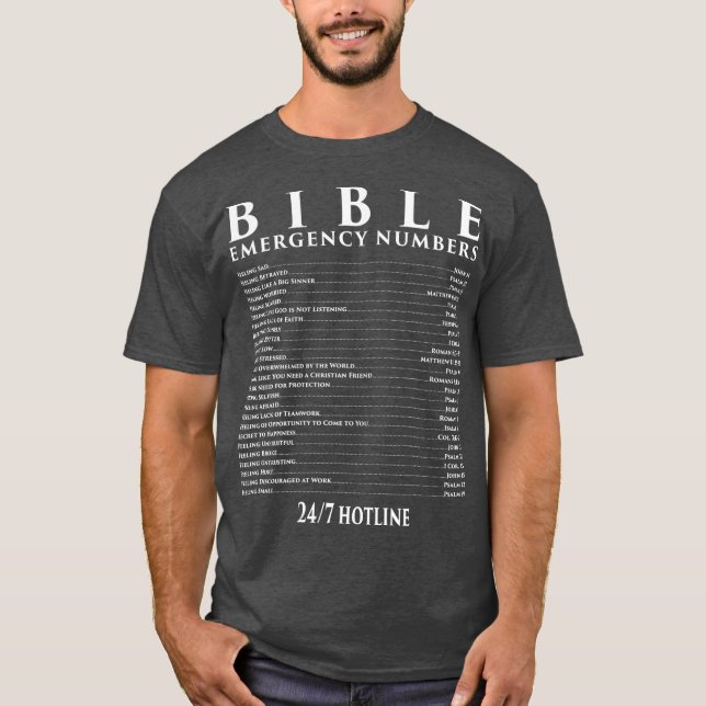 Bible Emergency Hotline Number  Cool Chritian T Shirt (Framsida)