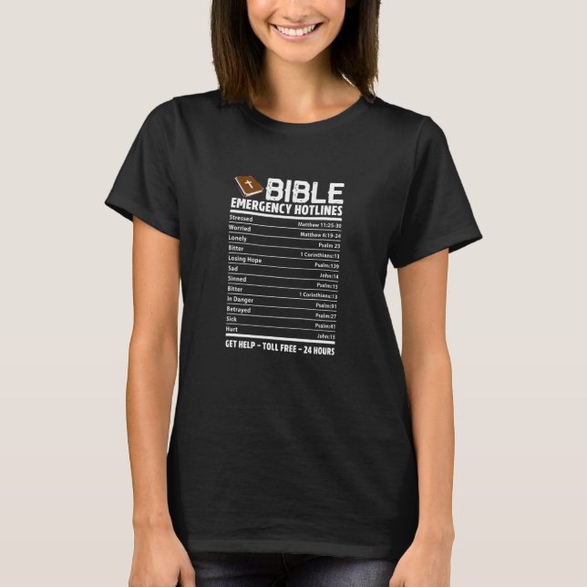 Bible Emergency Hotlines Christian Bible Verses Sc T Shirt (Framsida)