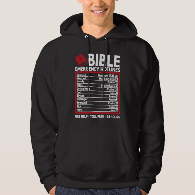 Bible Emergency Numbers  Funny Christian Bible & J Hoodie (Framsida)