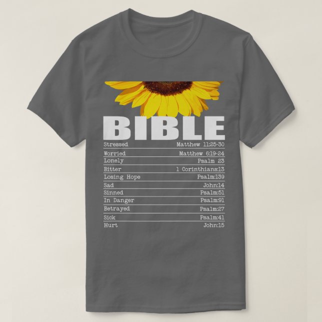 Bible Emergency Numbers Hotline Christian Sunflowe T Shirt (Design framsida)
