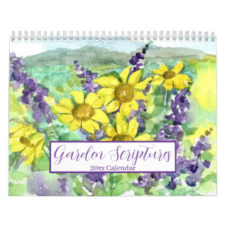 Bible Garden Scriptures Watercolor Flower Fruit  Kalender