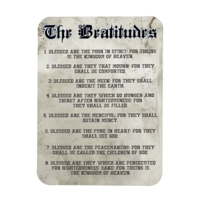 Bible Matthew 5 Beatitudes Sermon på berget Magnet (Vertikal)