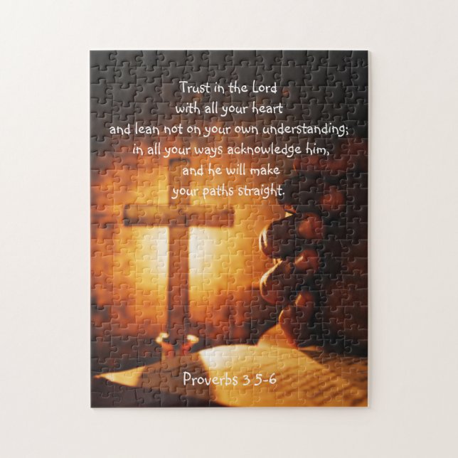 Bible Praying Händer Kor med bibelskrift Pussel (Vertikal)