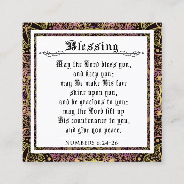 BIble PriÄrBlessing Rosa Grönt Flourish Swirl (Framsida)