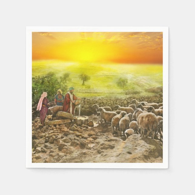 Bible - Psalm 23 - Min kopp runneth över 1920 Pappersservett (Framsidan)