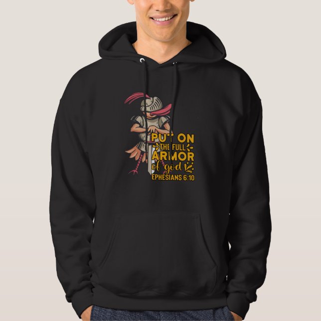 Bible Quote Armor of God Ephesians 611 Easter Chri Hoodie (Framsida)