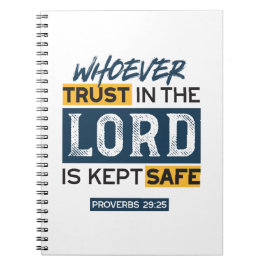 Bible Quote Art - Proverbs 29:25 Trust in God Anteckningsbok