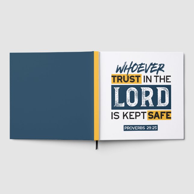 Bible Quote Art - Proverbs 29:25 Trust in God Gästböcker (Full)