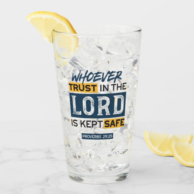 Bible Quote Art - Proverbs 29:25 Trust in God Glaskopp (Framsida Ice)