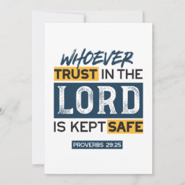 Bible Quote Art - Proverbs 29:25 Trust in God Julkort