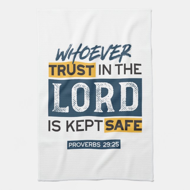 Bible Quote Art - Proverbs 29:25 Trust in God Kökshandduk (Vertikal)