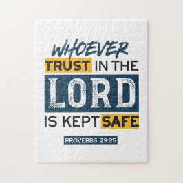 Bible Quote Art - Proverbs 29:25 Trust in God Pussel