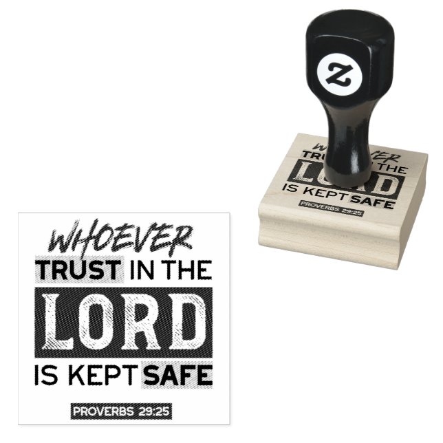 Bible Quote Art - Proverbs 29:25 Trust in God Stämpel (Stämplad)