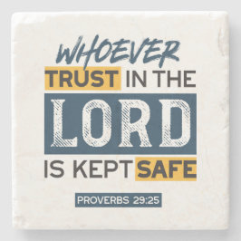 Bible Quote Art - Proverbs 29:25 Trust in God Stenunderlägg