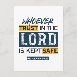 Bible Quote Art - Proverbs 29:25 Trust in God Vykort