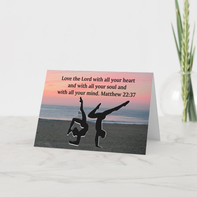 BIBLE QUOTE GYMNASTICS DESIGN KORT (Framsida)