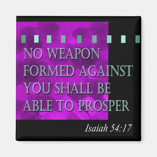 "Bible Quote - Isaiah 54:17" av Cheryl Daniels Magnet (Framsidan)