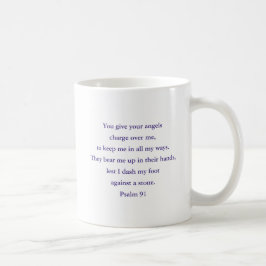 Bible Quote Psalm 91 Gift, Lila Angel Coffee Mugg