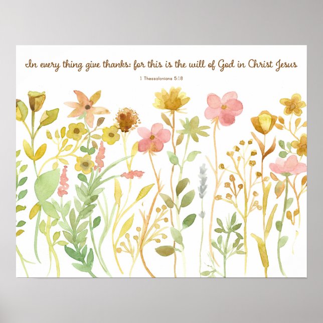Bible Scripture 1 Thessalonians 5:11 Wildflowers Poster (Framsidan)