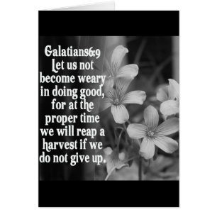 BIBLE SCRIPTURE GALATIANS 6:9 HÄLSNINGSKORT