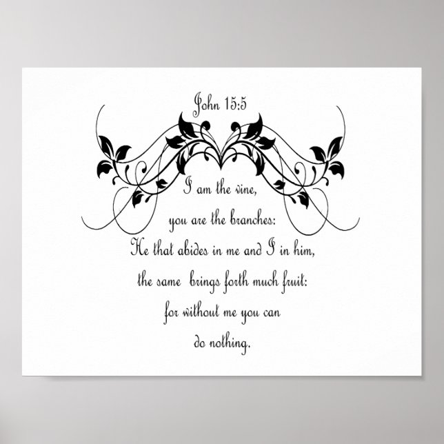 Bible Scripture, John 5:15 "I are the Vine"-citat Poster (Framsidan)