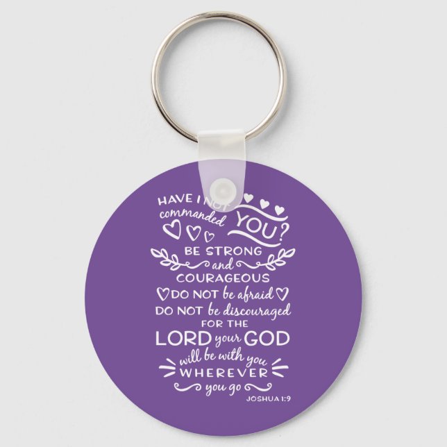 Bible Scripture Keychain Joshua 1 Nyckelring (Framsida)