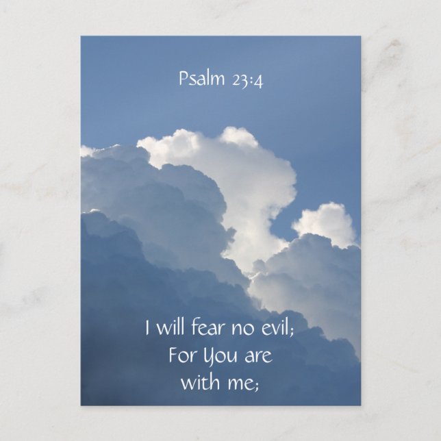 Bible Scripture Psalm 23:4 Fear No Evil... Vykort (Framsida)