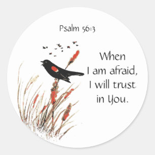 Bible Scripture Psalm 56:3 Trust in You, Natur Runt Klistermärke