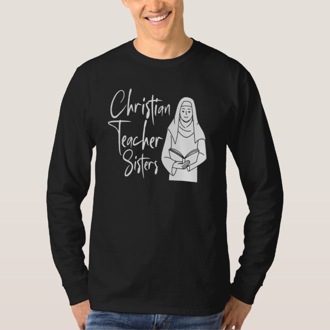 Bible Study Nun Christianity   Theology Christian  T Shirt (Framsida)