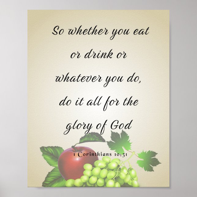 Bible Verse, 1 Corinthians 10:31 Poster (Framsidan)