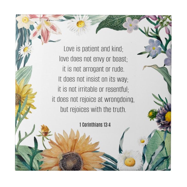 Bible verse, 1 Corinthians 13:4, Kakelplatta (Framsidan)