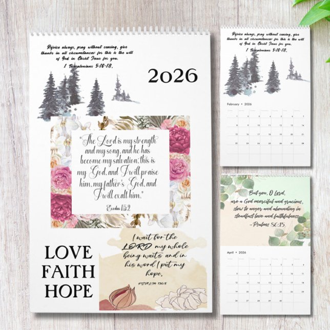Bible Verse 2026 Wall Calendar Kalender (Skapare uppladdad)