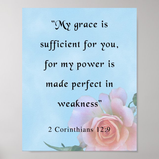 Bible Verse, 2 Corinthians 12:9 Poster (Framsidan)