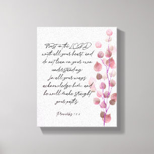 Bible verse 8x10 lila gren Strached Canvastryck