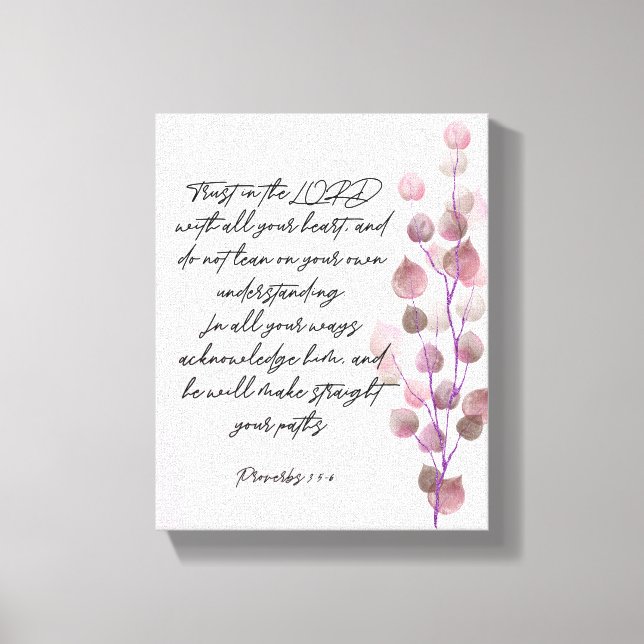 Bible verse 8x10 lila gren Strached Canvastryck (Framsida)