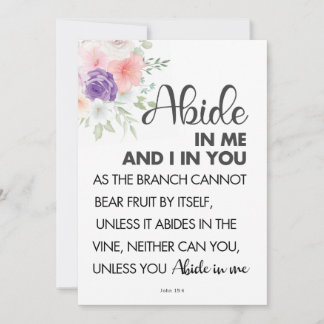 Bible verse Abide i Me Inbjudningar