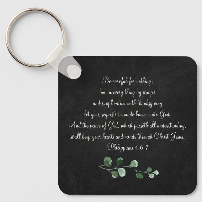 Bible Verse Anpassningsbar Christian Gift Keychain Nyckelring (Framsida)